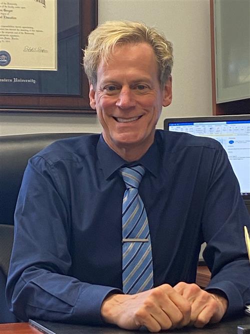 at desk